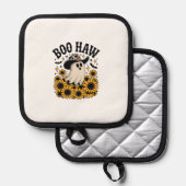 Boo Haw Cow Ghost Western Halloween 鍋敷き (正面/裏面)