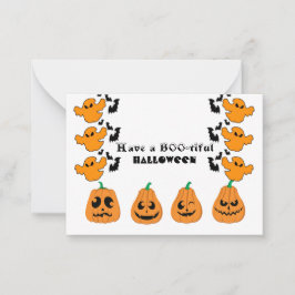 BOO-healyハロウィーン幽霊グールズ不気味キュイファンキーー ノートカード