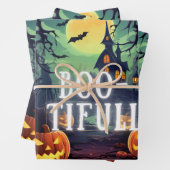 Boo-Healy Halloween Wrapping紙: Tを追加不気味する ラッピングペーパーシート (インサイチュ)