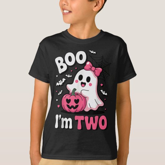 Boo Im Two 2nd Birthday Halloween Costume For Todd Tシャツ (正面)