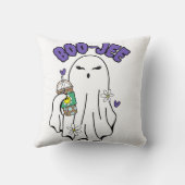 Boo-Jeeアイスコーヒーと可愛いハロウィーン幽霊 クッション (裏面)