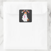 BOO JEE面白いハロウィーン幽霊コーヒーカボチャ スクエアシール (バッグ)