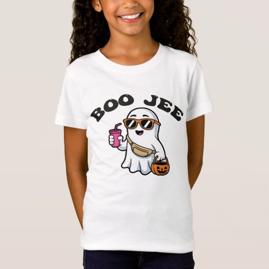 BOO-JEE ゴースト - おもしろい 高級感あふれるハロウィンデザイン Tシャツ (正面)