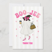 Boo-Jee ハロウィーン ゴースト バチェラーette 写真 サンキューカード (正面)