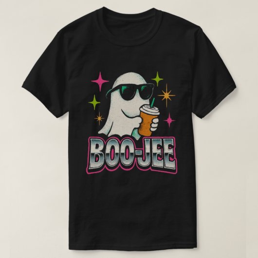 Boo-jee Bootleg Retro Ghost Halloween Design Tシャツ (デザイン正面)