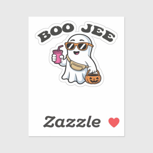 BOO-JEE Ghost – Funny Boujee Halloween Design シール (シート)