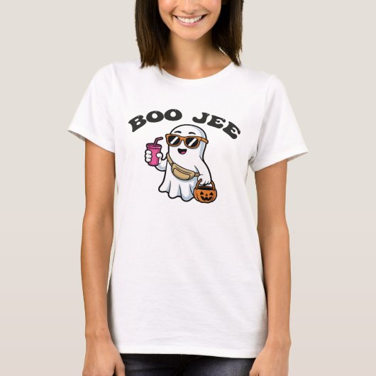 BOO-JEE Ghost – Funny Boujee Halloween Design Tシャツ (正面)