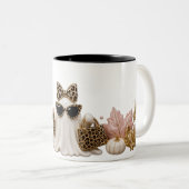 Boo-Jee Ghost Mug, Leopard Print Halloween Coffee  ツートーンマグカップ (正面右)