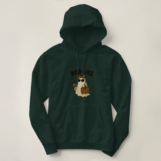 BOO-JEE Leopard Print Ghost Hoodie パーカ (デザイン正面)