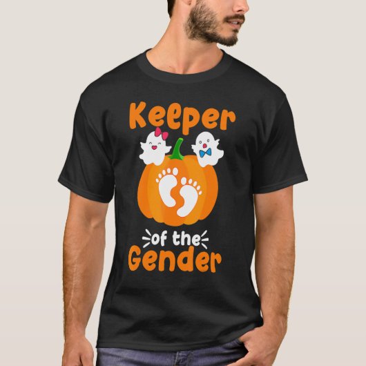 Boo Keeper of the Gender Reveal Baby Announcement  Tシャツ (正面)