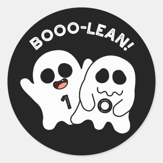 Boo-leanコンピおもしろいュータ幽霊Boolean Pun Dark BG ラウンドシール (正面)
