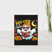 Boo-lieve In Jesus Ghost Christian Halloween Funny カード (正面)