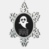 Boo Little Halloween Classic Design スノーフレークピューターオーナメント (右)
