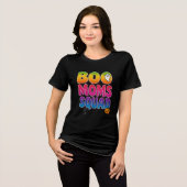 BOO Moms Squad Halloween Ghost & Pumpkin Tie-Dye トライブレンドＴシャツ (正面全面)