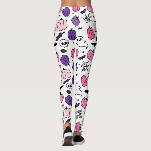 Boo Pumpkin Skull White Leggings  レギンス (裏面)