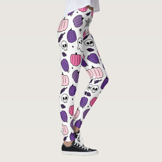 Boo Pumpkin Skull White Leggings  レギンス (右)