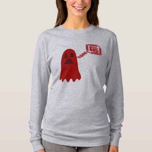 Boo-Red Long Sleeve T-Shirt Tシャツ (正面)