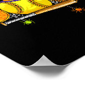 Boo Softball Player Catcher Tcher Funny Halloween ポスター (角)