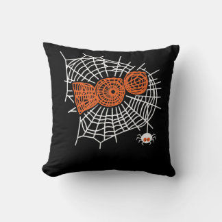 Boo Spider WebかわいいおもしろいSpider Webグラフィック クッション