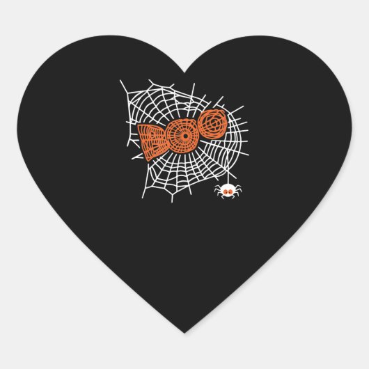 Boo Spider WebかわいいおもしろいSpider Webグラフィック ハートシール (正面)