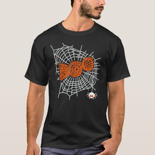 Boo Spider Web For Woman Cute Spider Web Graphic Tシャツ (正面)