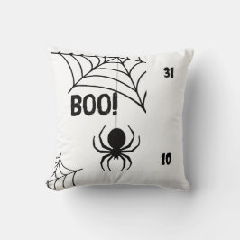BOO! Spider & Web Halloween Throw Pillow クッション