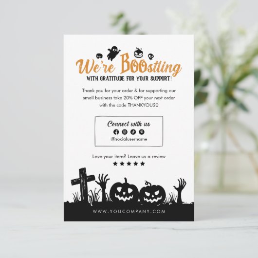Boo-St Your Businessハロウィン不気味ありがとう サンキューカード (スタンド正面)