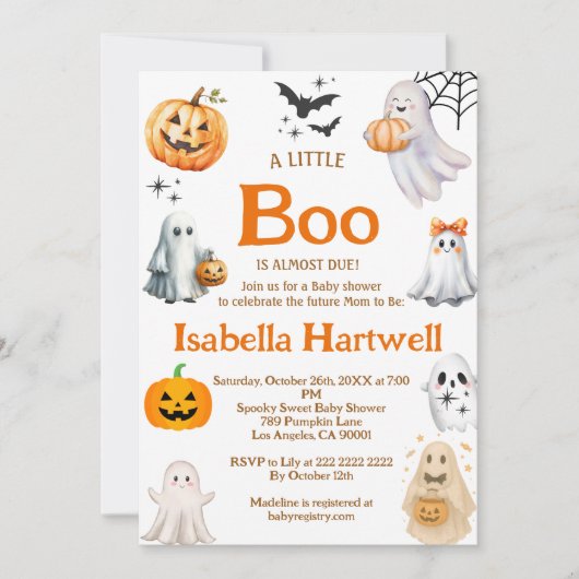 Boo-tiful Baby on the Way – Halloween Baby Shower  招待状 (正面)