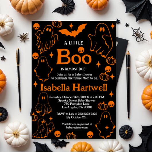 Boo-tiful Baby on the Way – Halloween Baby Shower  招待状