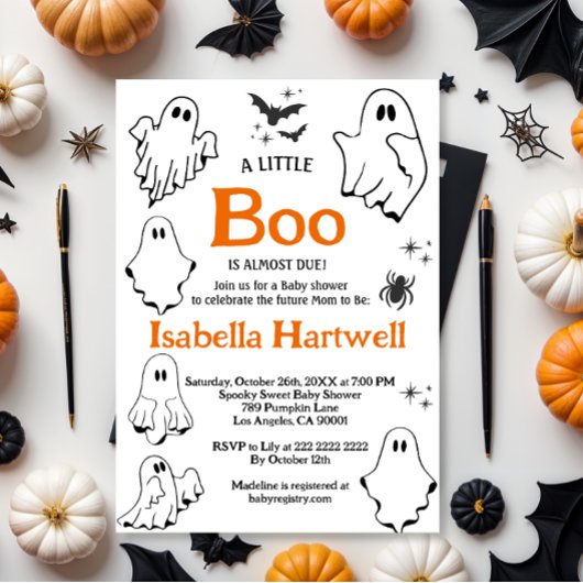Boo-tiful Baby on the Way – Halloween Baby Shower  招待状