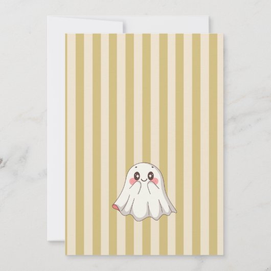 Boo-tiful ghost retro stamp Halloween baby shower 招待状 (裏面)