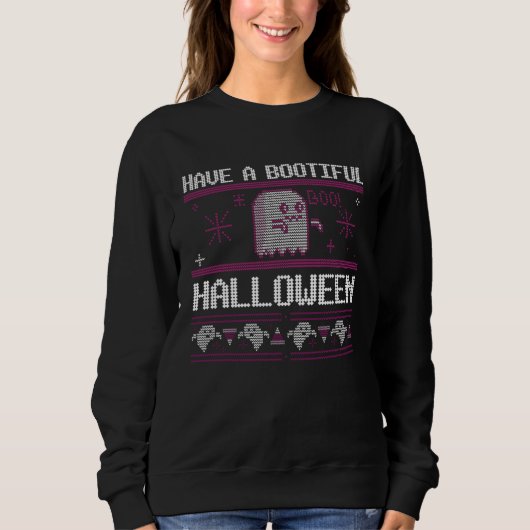 Boo tiful Halloween  Ghost Boo Costume Men Women K スウェットシャツ (正面)