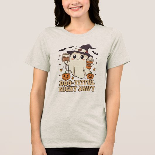 Boo-tiful Night Shift Nurse Ghost Halloween トライブレンドＴシャツ (正面)