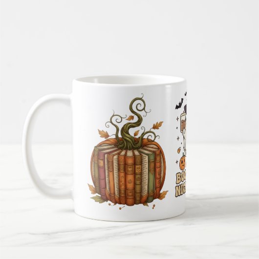 Boo-tiful Nurse Ghost Pumpkin Night Shift Mug コーヒーマグカップ (左)