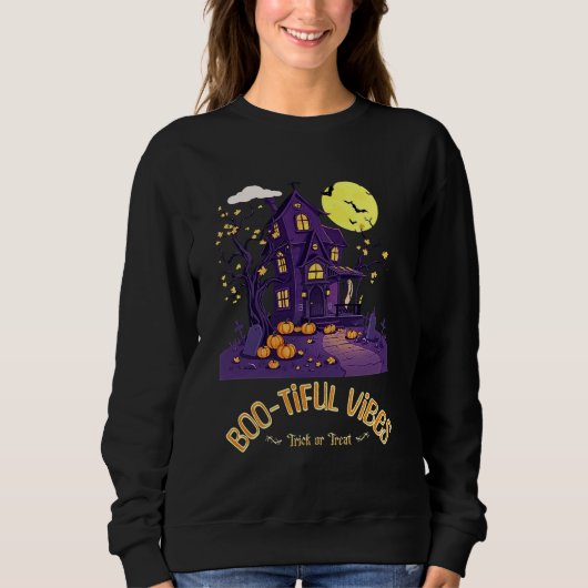 Boo-Tiful Vibes Halloween Sweatshirt スウェットシャツ (正面)