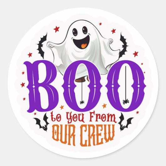 Boo To You'from Our Crew' Halloween Round Stickers ラウンドシール (正面)