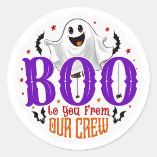 Boo To You'from Our Crew' Halloween Round Stickers ラウンドシール