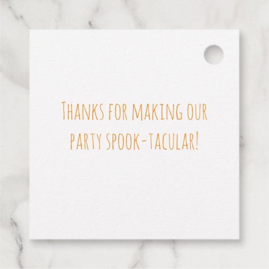 BOO Typography Playful White Ghosts Halloween  フェイバータグ (裏面)