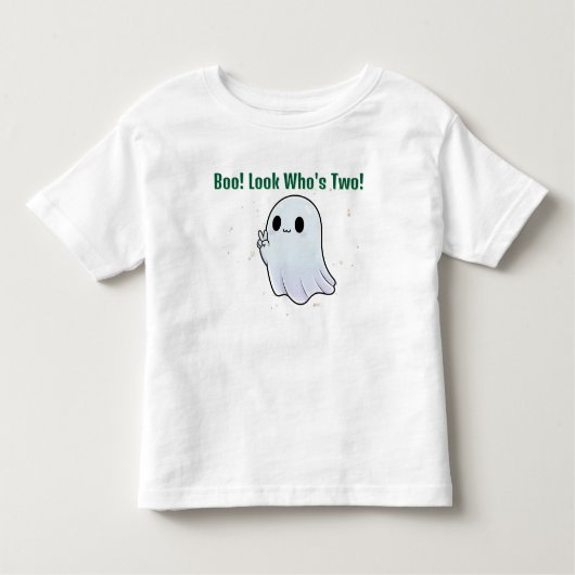 Boo, Who's Two, Ghost & Stardust Birthday トドラーTシャツ (正面)