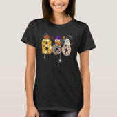 Boo With Spiders And Pumpkin Witch Hat Cute Ghost Tシャツ (正面)