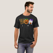 Boo With Spiders Ghost Pumpkin And Witch Hat Hallo Tシャツ (正面フル)
