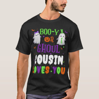 Boo-YまたはGhoulのいとこがあなたを愛するベビーBooハロウィーン Tシャツ