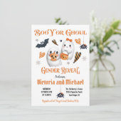 Boo YまたはGhoulハロウィンジェンダーが赤ちゃんシャワーを明らかにする 招待状 (スタンド正面)