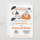 Boo YまたはGhoulハロウィンジェンダーが赤ちゃんシャワーを明らかにする 招待状 (正面)