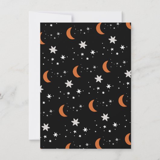 Boo YまたはGhoulハロウィンジェンダーが赤ちゃんシャワーを明らかにする 招待状 (裏面)