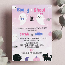 Boo YまたはGhoul Halloween Gender Reveal 招待状
