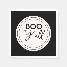 Boo Y’all Black and White Halloween Party Design スタンダードカクテルナプキン
