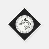 Boo Y’all Black and White Halloween Party Design スタンダードカクテルナプキン (角)