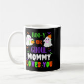 Boo-y Or Ghoul Mommy Loves You Boo Halloween Baby コーヒーマグカップ (左)