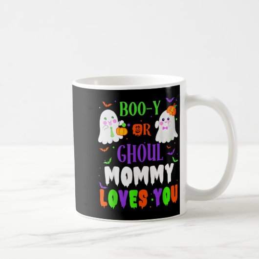 Boo-y Or Ghoul Mommy Loves You Boo Halloween Baby コーヒーマグカップ (右)
